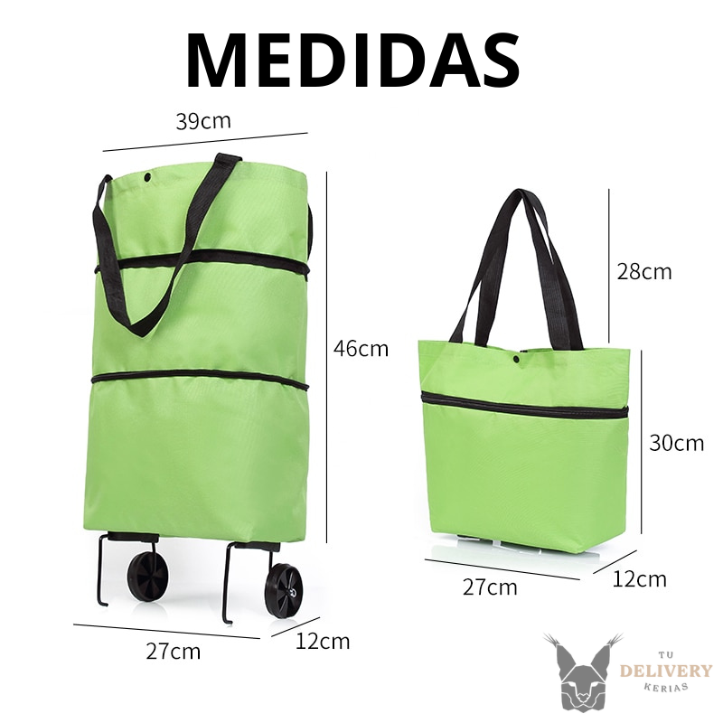 Bolso Plegable Con Ruedas 2 en 1