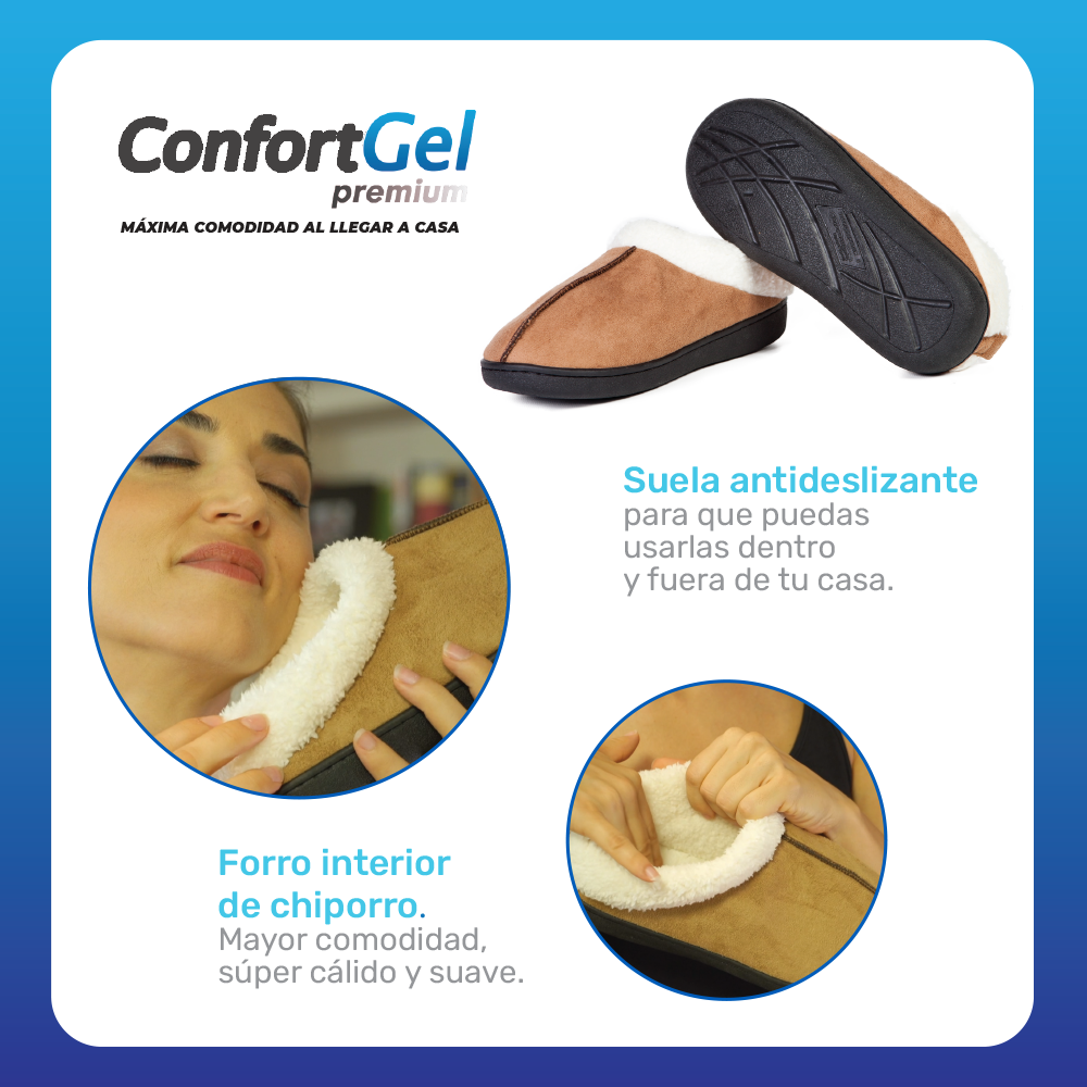 Pantuflas Descanso Confort Gel Premium