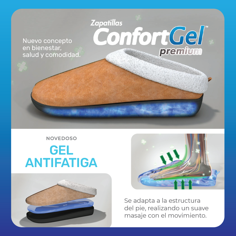 Pantuflas Descanso Confort Gel Premium